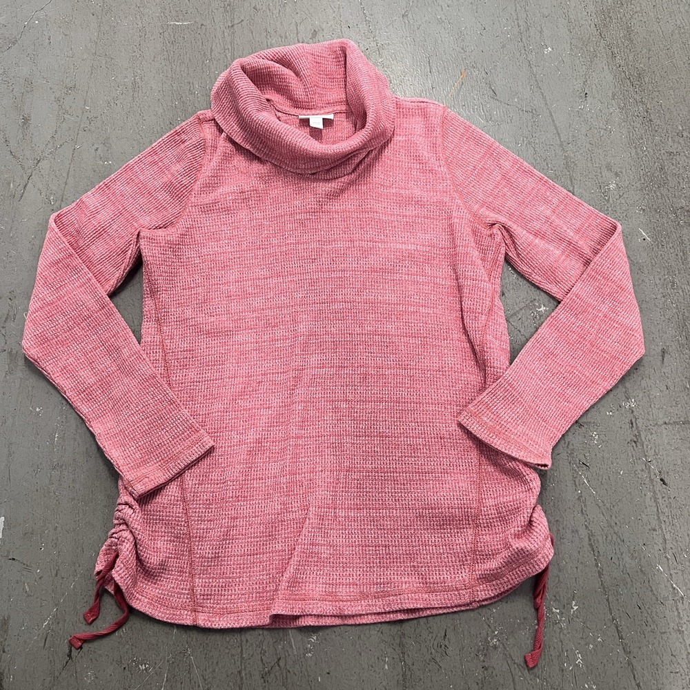 J. Jill Women's Pink Cotton Turtleneck‎ Sweater Long Sleeve Soft Knit Size M
